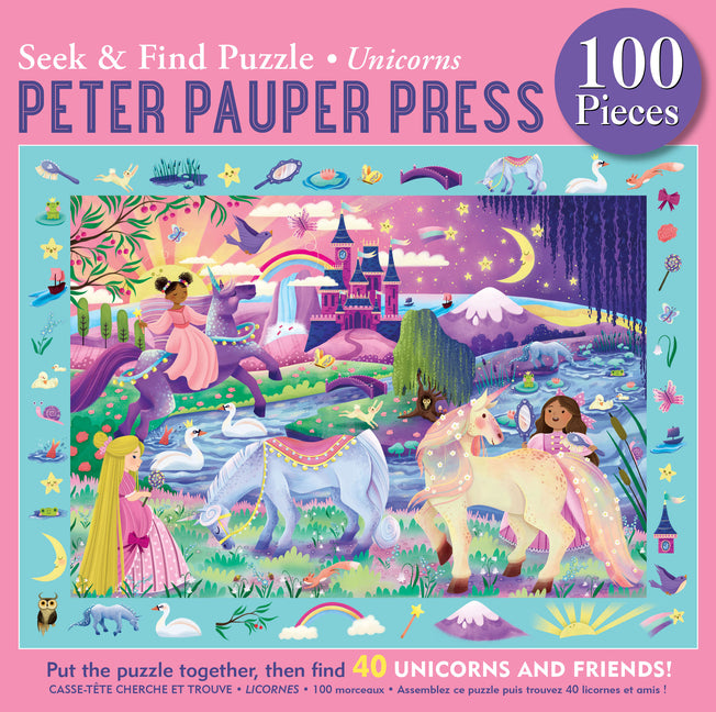 Unicorns Seek & Find 100-Piece Jigsaw Puzzle - Ingram