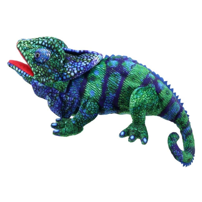Full Bodied Blue & Green Chameleon Hand Puppet: Chameleon (Blue-Green) - Ingram