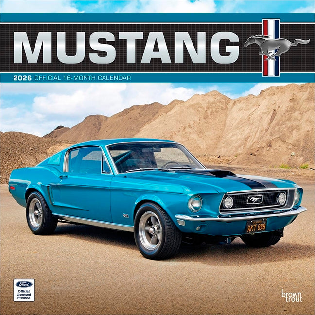 Ford Mustang Official 2026 12 X 24 Inch (Hanging) Monthly Square Wall Calendar Foil Stamped Cover Plastic-Free - Ingram